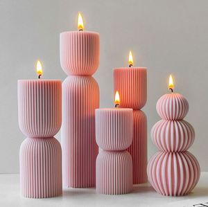 Rope Knot Pillar Silicone Mould Stereo Striped Aromatherapy Candle Abrasives DIY Candlestick Ornaments Disposable - Product Image 3