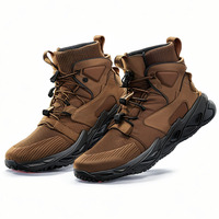 Botte de protection de sécurité légère et haute pour hommes Chaussures de travail transfrontalières anti-rayures résistantes à l'usure Style basket-ball