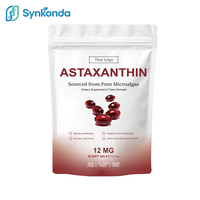 Capsules d'astaxanthine, compléments antioxydants pour hommes et femmes, soin de la peau, capsules molles d'astaxanthine de qualité alimentaire 12 mg, vente en gros OEM