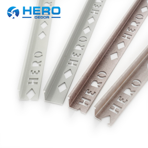 Surface de Texture de pierre haut de gamme 12mm bande de bord droit en aluminium profil en forme de L pièces d'installation de <span class=keywords><strong>coin</strong></span> garniture de carreaux en métal Hero - Product Image 1