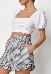 Summer <strong>Girls</strong> Hot <strong>Shorts</strong> Women Sexy High Waist Print Plaid Frill Hem <strong>Shorts</strong> - Product Image 3
