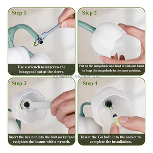 Phong Cách Bắc Âu 5 Lily of the Valley Hoa Đèn 3 Màu Sắc Chế Độ Kim Loại Cơ Sở Hoa Đọc Sách Ánh Sáng Cho Phòng Ngủ Phòng Khách Văn Phòng - Product Image 5