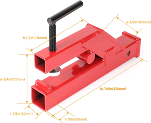 Red/Black 2" Clamp-On Hitch Pallet Fork <b>Trailer</b> Towing Adapter Forged Steel Powder Coated 800lbs Clamp on <b>Trailer</b> Hitch for Bobc - Product Image 3