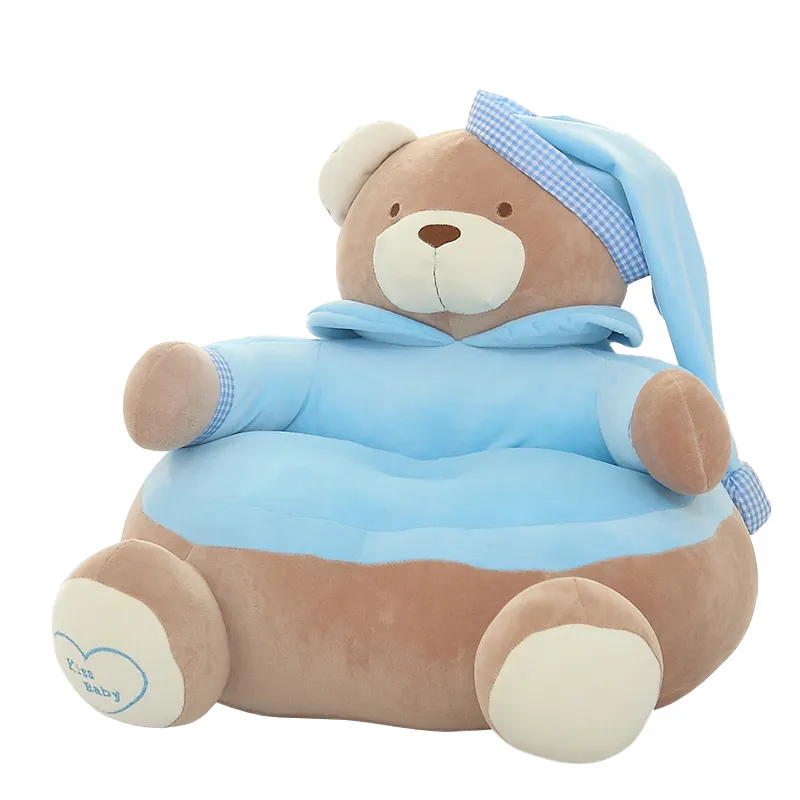 LOW MOQ Soft stuffed plush baby animal kids sofa chair wholesale cartoon custom logo cute children soft toy plush bear chair