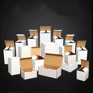 Benutzer definierte Druck Großhandel Wellpappe verpackung Square Plain White Box Karton Kraft Box