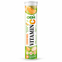 Comprimés effervescents de vitamine C OEM 1000mg, plusieurs saveurs, complément alimentaire, fabricant en marque blanche