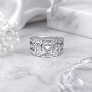 Anello Trendy Bicolore con Gemma per Donne, Elegante Regalo di Nozze, Gioiello alla Moda - Product Image 2