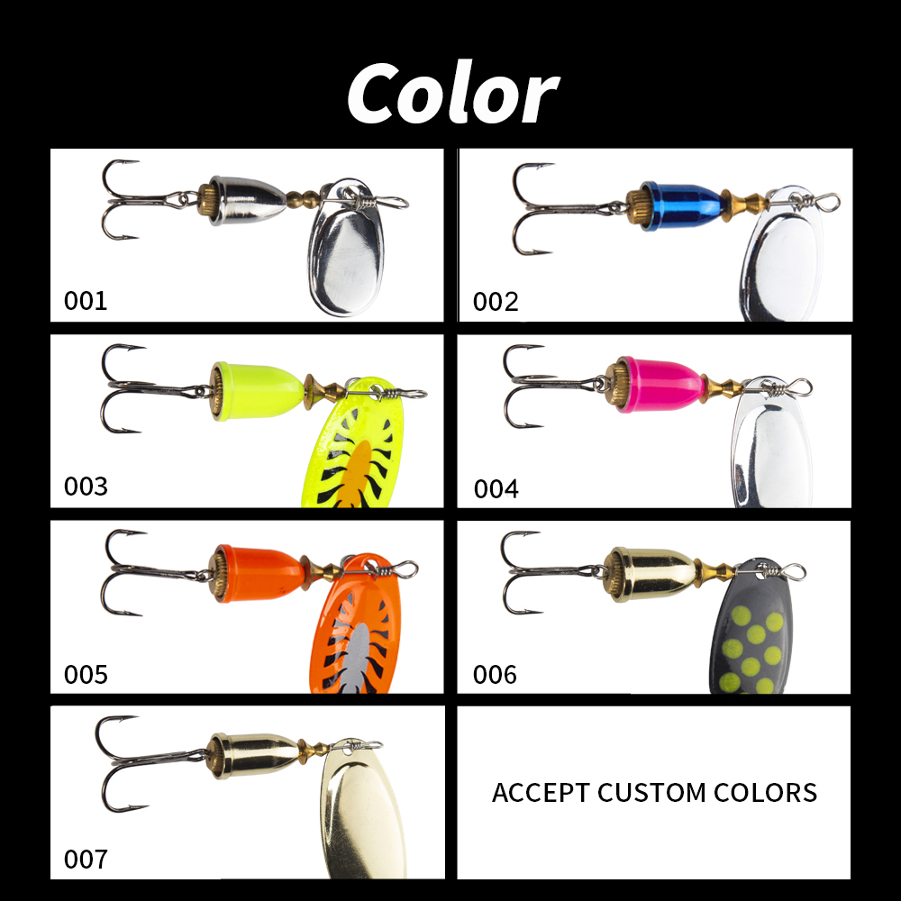 バスフィッシングスピナー3g/4g/5g/7g/11g/12g回転金属餌スピナー