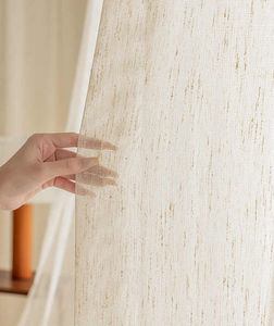 <span class=keywords><strong>Rideau</strong></span> en lin de style campagnard blanc beige en crochet, gaze translucide, tissu occultant pour salon et chambre à coucher - Product Image 2