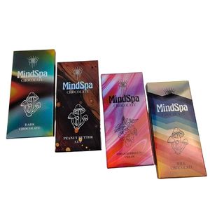 Kustom Hologram Foil Stamping Kotak Embossing Kemasan Permen Bar Jamur Kotak Coklat Bar