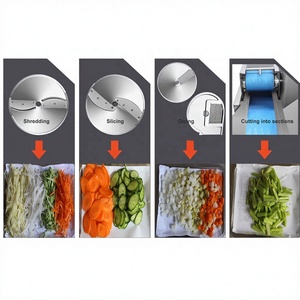 Machine de découpe industrielle automatique pour légumes (épinards, choux, pommes de terre, carottes, <span class=keywords><strong>oignons</strong></span>) – Coupe en tranches, en dés, en lanières - Product Image 4