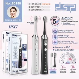 แปรงสีฟันไฟฟ้า Dsp สีขาว ชาร์จซ้ำได้ กันน้ำระดับ IPX7 ชาร์จแบบ Type C สำหรับผู้ใหญ่ ใช้ในบ้าน - Product Image 5