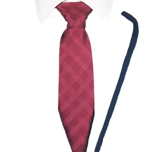 栗色日用装饰格子真丝修身韩国男士真丝领带