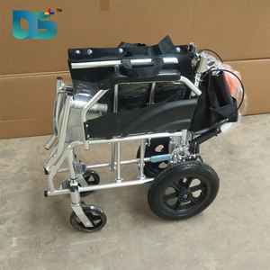 アルミ合金フレームPUタイヤシートメッシュ調整可能ペダル折りたたみ背もたれナースブレーキ手動車椅子 - Product Image 5