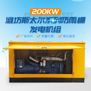 Grupo electrógeno diésel Weifang Stalr de 200Kw con cubierta impermeable para proyectos de construcción y bienes raíces - Product Image 1