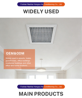 Grille de ventilation carrée moderne en aluminium pour plafond, diffuseur d'air durable pour systèmes CVC