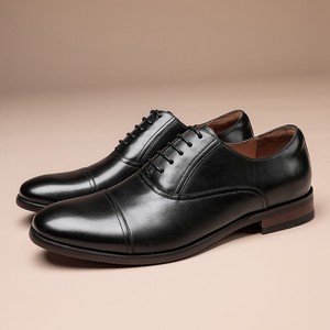 Nouvelle collection printemps, chaussures en cuir formelles pour hommes, chaussures en cuir véritable, chaussures de ville, chaussures Oxford à trois œillets - Product Image 5