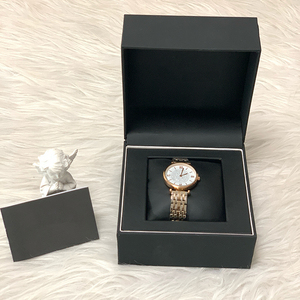 Luxury High Quality Customized Logo <b>Black</b> Leather Square Lock Water Resistant Gift Packaging OEM Modern Single Watch <b>Box</b> Pillow - Product Image 1