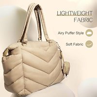 Sac post-partum fourre-tout à couches en polyester à grille losange avec poche à sucette et compartiments isolés