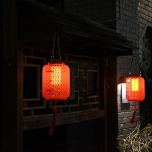 Solar Powered Chinese Red Lantern Outdoor Decorative Light Led Festive Pendant For Chinese New Year - Product Image 2