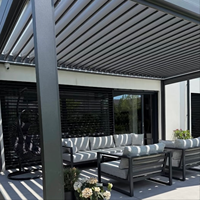 Pergola extérieure motorisée en aluminium électrique avec toit à lames orientables, résistante à la pluie, pour jardin, gazebo, cour et balcon