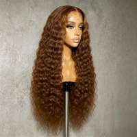 Perruque frontale en dentelle HD 13x4, marron, ondulations profondes, pré-épilée, ligne de cheveux naturelle, 100% cheveux humains bruts, sans colle, colorée, pour femmes noires