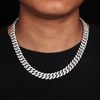 Chaînes de colliers pour hommes de 12 mm, style Ice Out Cuban Link, plaquées or 14K 18K, en laiton et zircone