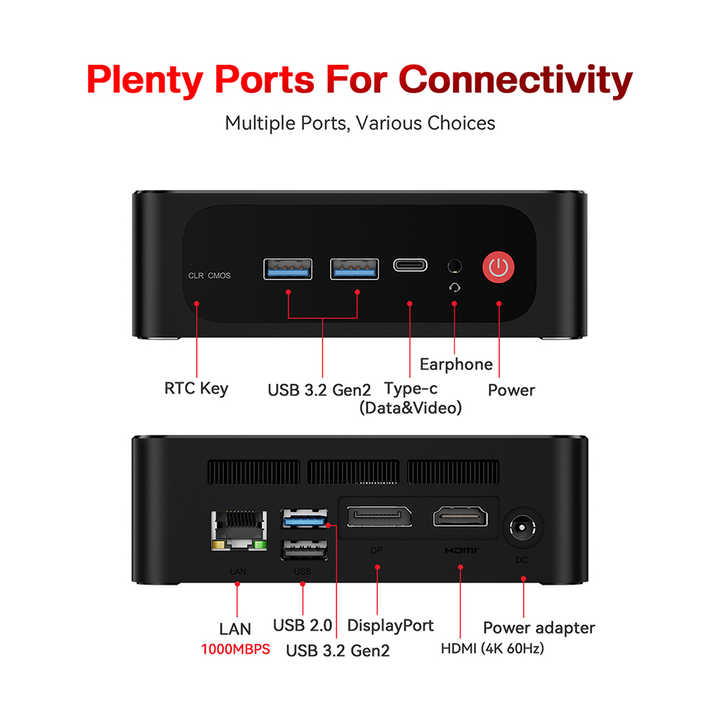 Beelink SER5 PRO AMD 5800H 32GB 500GBミニPCが11DPHDサポートSATASSD 