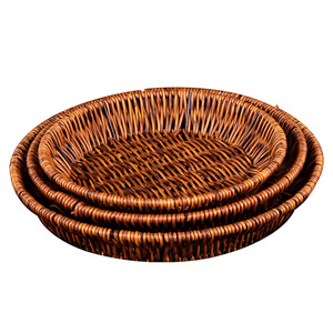 Cesta Redonda de Plástico Tejido a Mano, Imitación Ratán, Ecológica, Contenedor de Almacenamiento para Frutas y Verduras, Origen Shandong - Product Image 4