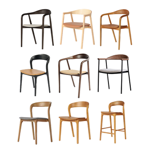 เก้าอี้ทานอาหารพนักพิงสูงโครงไม้โอ๊คขาวบุเบาะสำหรับบ้าน ร้านอาหาร - Product Image 5