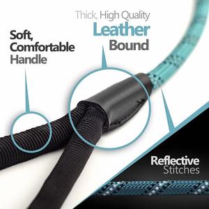 เชือกจูงสุนัขสะท้อนแสง,ไนลอนสำหรับงานหนักพร้อมที่จับควบคุมการจราจรบันจี้จัมดูดซับแรงกระแทกสำหรับสุนัขขนาดกลางและใหญ่ - Product Image 5