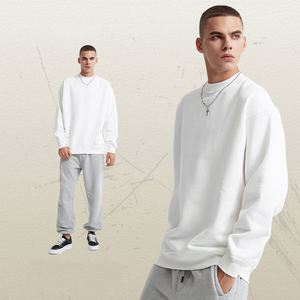 Sweat-shirt en molleton personnalisé avec logo brodé AI-MICH pour hommes et femmes, col rond oversize, pour l'hiver, à capuche - Product Image 2