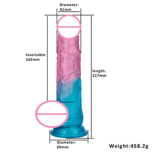 Weicher Blau+Rosa Umweltfreundlicher Silikon-Dildo Vibrator Teleskopisch Rotierend Schüttelnd Heizend Erwachsenen-Sexspielzeug Großartige Penis-Simulation - Product Image 6