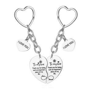 Porte-clés en acier inoxydable en forme de cœur avec motif floral, idéal pour les couples, les familles, ou comme cadeau d'anniversaire – Vente en gros - Product Image 4