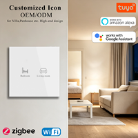 Interrupteur mural intelligent personnalisé OEM ODM avec symbole gravé au laser, contrôle tactile Tuya WiFi Zigbee, compatible avec Alexa Google Assistant, maison de luxe