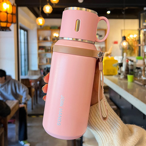 304 Thép Không Gỉ 600 Ml Công Suất Lớn Thermo <span class=keywords><strong>Flask</strong></span> Chai Nước Di Động Hoạt Động Ngoài Trời Với Bộ Lọc Lưới Nắp Xử Lý - Product Image 2