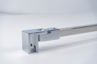 Barre de support mur à verre en acier inoxydable, support de panneau fixe pour porte de douche sans cadre, barre de liaison en tube d'acier poli