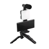 Kit de vlogging pour smartphone iPhone Android avec trépied, mini microphone, kit de démarrage pour vlog, TikTok, diffusion en direct, vidéo YouTube