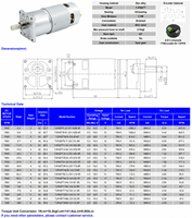 Moteur à engrenages à courant continu 12V 42mm 775 à couple élevé avec encodeur en option pour actionneurs et équipements d'automatisation