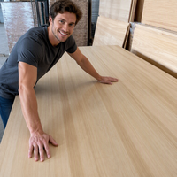 Panneau en bois de peuplier carbonisé à longue portée, collé sur le bords, à joints minimisés, large format, pour la fabrication de bureaux et de portes