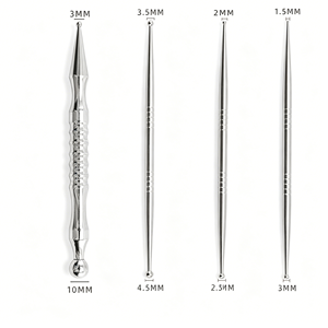 Stylo d'acupression double extrémité <span class=keywords><strong>en</strong></span> acier inoxydable, outil de stimulation des méridiens pour la réflexologie des pieds et du visage - Product Image 6