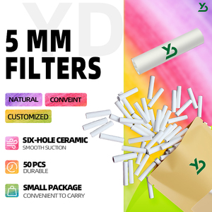 Filtres à <span class=keywords><strong>tabac</strong></span> en charbon actif de coque de coco naturel, logo personnalisable et emballage personnalisable 5.3/6/7/8mm - Product Image 6