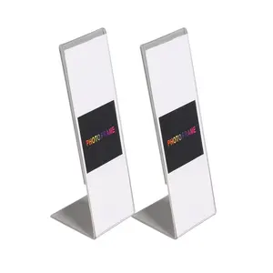 Factory Supply OEM Logo L-Shape Stand Transparent Photo Frame Acrylic Frames with Magnet Made of Plastic