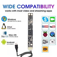 2592x1944 FULL HD Objectif sans distorsion grand Angle et indicateur Webcam LED 5MP Autofocus Masquer Mini Module de caméra Usb avec micro