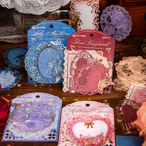 10 pièces/paquet squelette matériel papier poésie Page série rétro thème manuel fond décoration <span class=keywords><strong>Notes</strong></span> autocollantes - Product Image 1