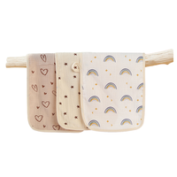 Meilleure serviette apaisante et lavable en coton écologique, motif ours arc-en-ciel rose, petit rectangle, pour bébé, idéale pour les nouveau-nés et l'usage domestique