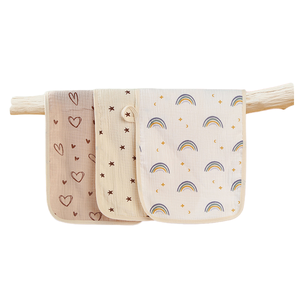 <strong>Best</strong> Eco-Friendly Cartoon Cotton Small Rectangle Rainbow Pink Bear Baby Burp Soothing Towel <strong>Washcloth</strong> for <strong>Newborn</strong> Home Use - Product Image 1