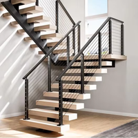 Escalier droit moderne de qualité supérieure pour villas de luxe, vente en gros directe usine