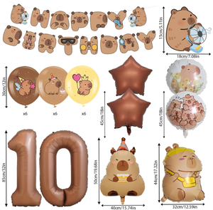 Decoración <span class=keywords><strong>de</strong></span> Fiesta <span class=keywords><strong>de</strong></span> Cumpleaños <span class=keywords><strong>de</strong></span> Capibara para Niño o Niña, Pancartas <span class=keywords><strong>de</strong></span> Feliz Cumpleaños, Guirnaldas, <span class=keywords><strong>Globos</strong></span> <span class=keywords><strong>de</strong></span> Papel <span class=keywords><strong>de</strong></span> Aluminio con Números del 0 al 9, Adornos para Pastel, Pegatinas y Suministros - Product Image 6