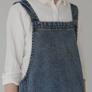 Delantal de algodón con logotipo personalizado para camarero, Jeans azules Vintage, <span class=keywords><strong>restaurante</strong></span>, café, Barista, babero, espalda cruzada - Product Image 4